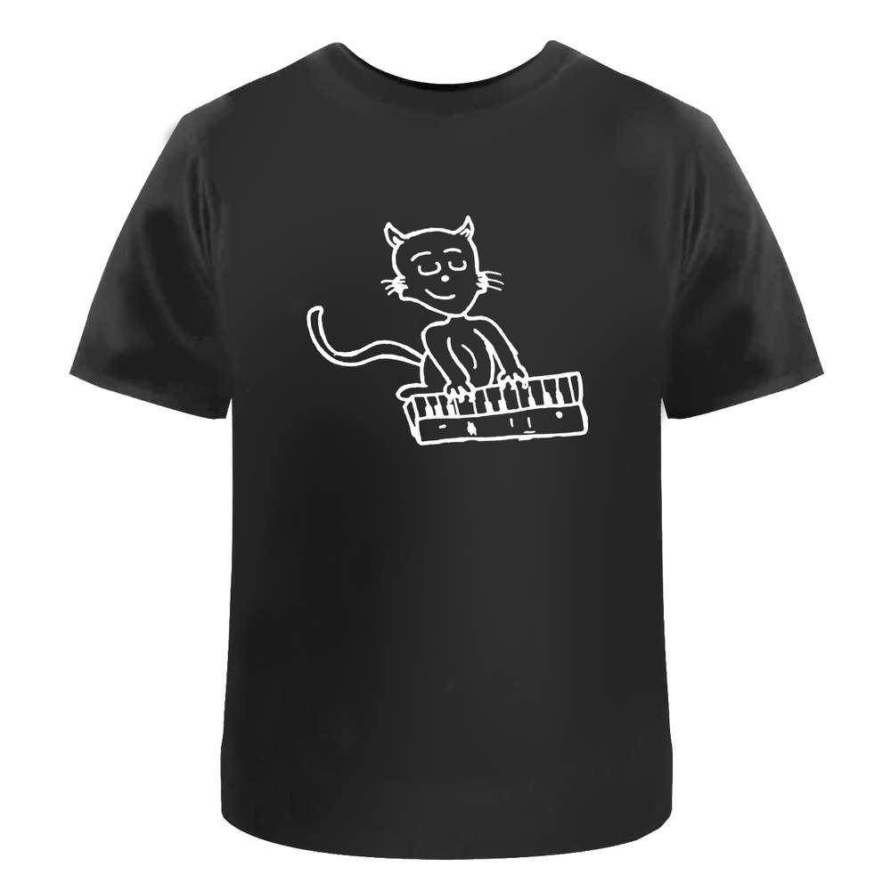 'Cat Playing Piano' Unisex T-Shirt - 100% Cotton (S-XXL) (TA028305)