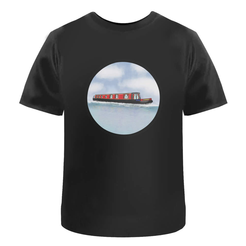 T-shirt unisexe « Motif bateau vendre canal rouge » - 100 % coton (S-XXL) (TA029359)