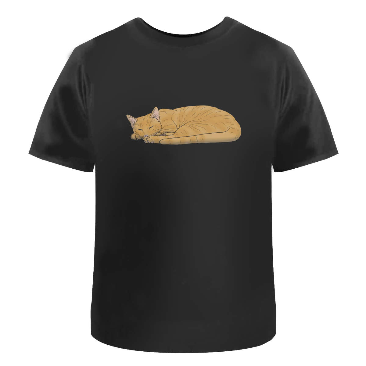 'Sleeping Ginger Cat' Unisex Cotton T-Shirt - Graphic Tee / Short Sleeve Top for Men and Women (TA029403)