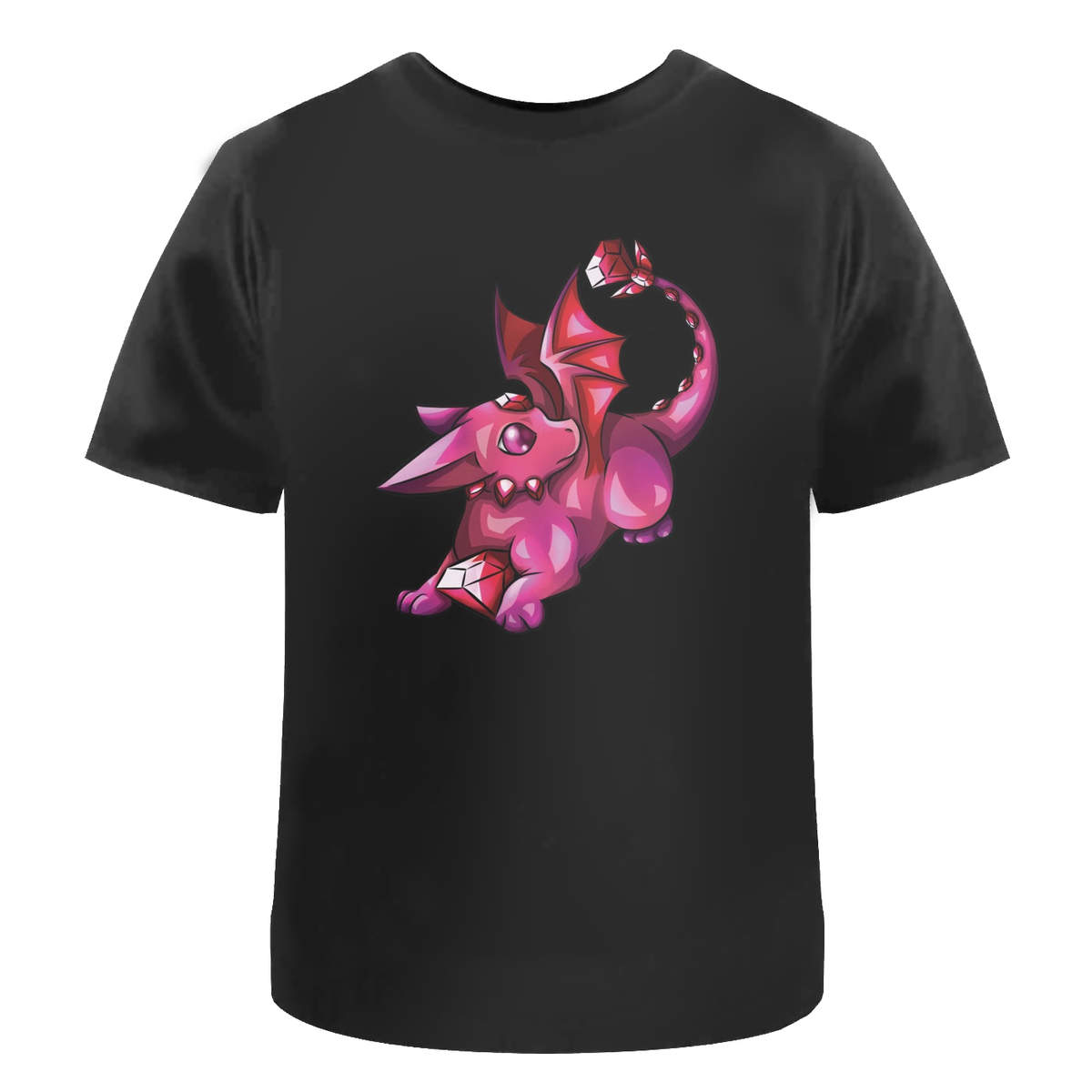 'Ruby Dragon' Unisex Cotton T-Shirt - Graphic Tee / Short Sleeve Top for Men and Women (TA029654)