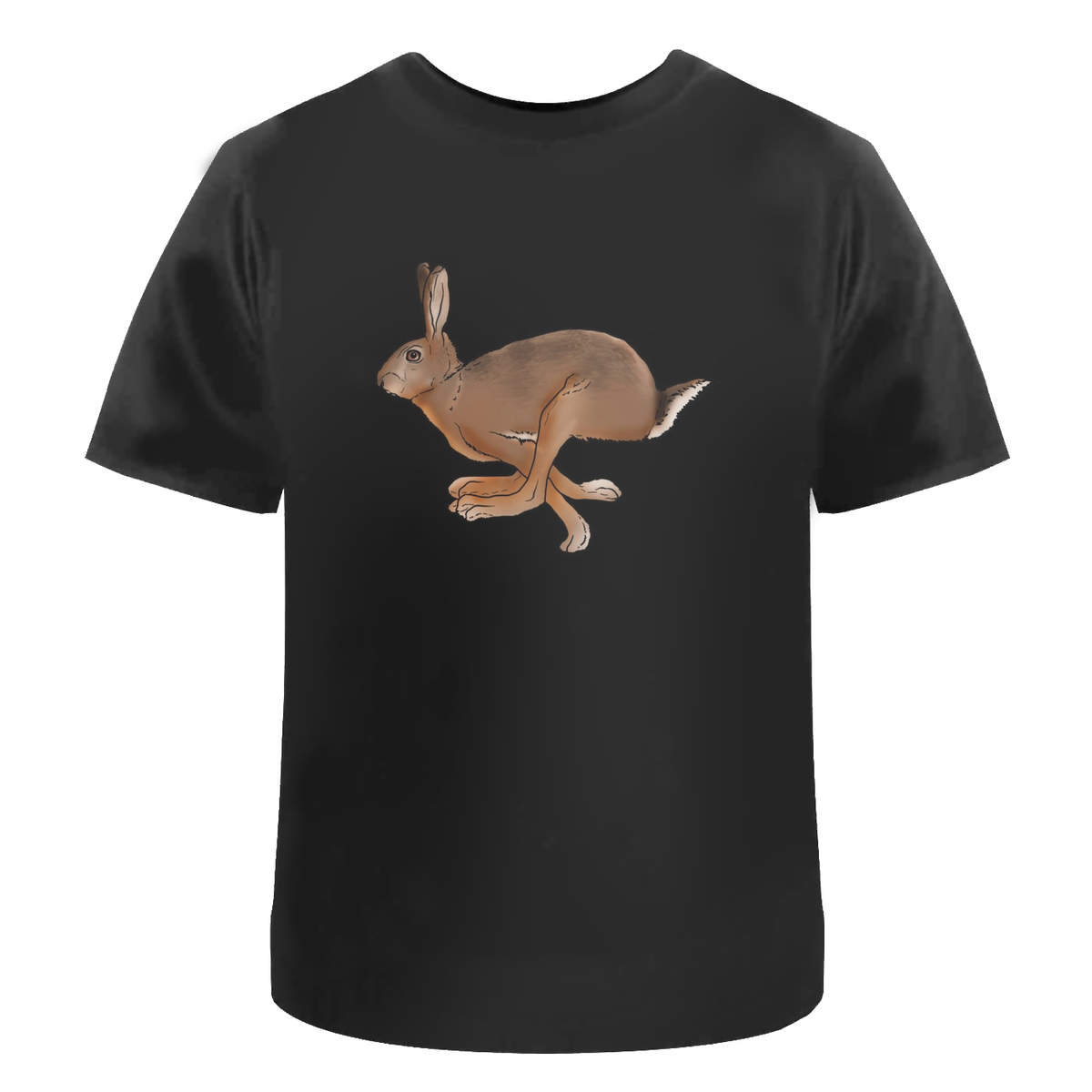 'Running Hare' Unisex Cotton T-Shirt - Graphic Tee / Short Sleeve Top for Men and Women (TA030109)