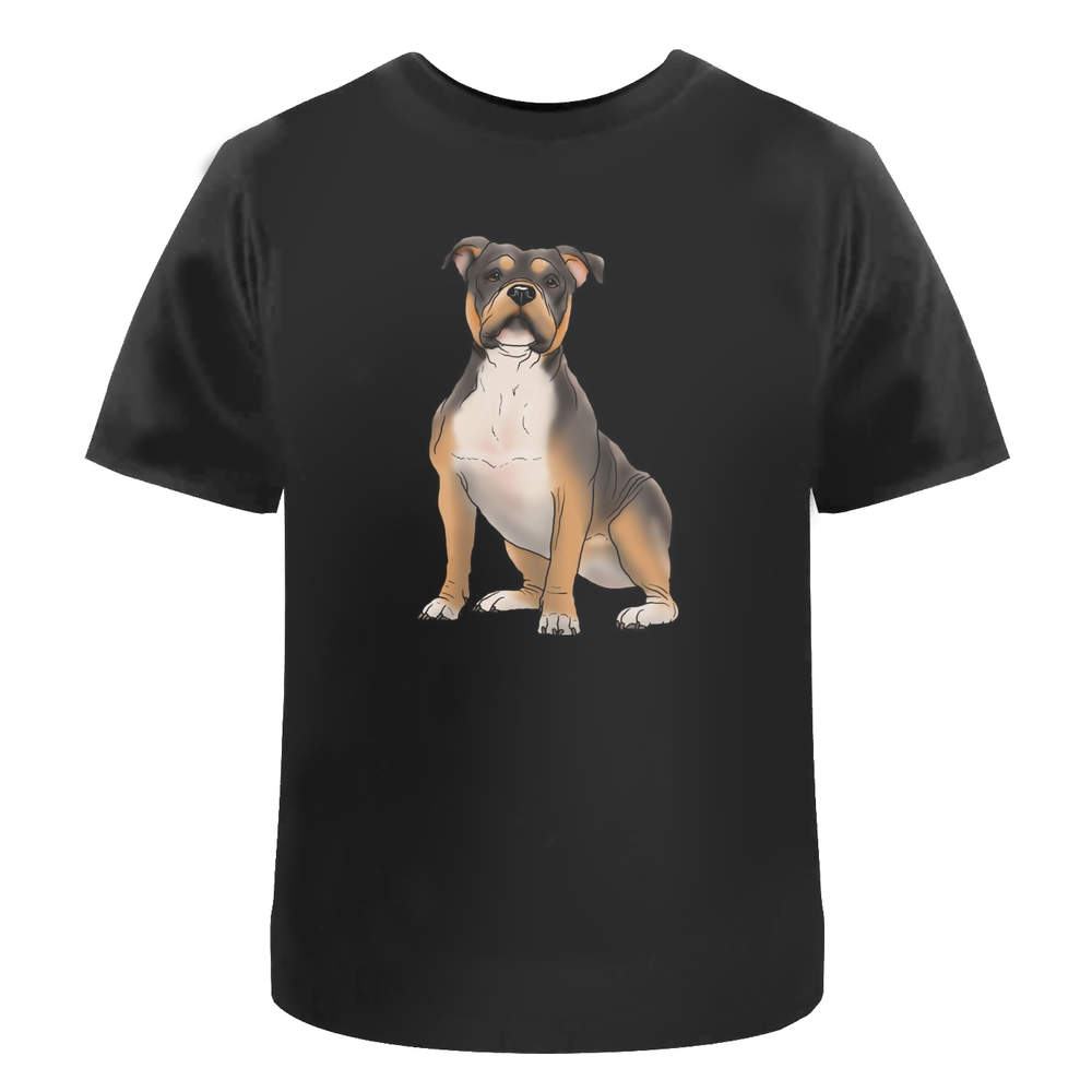 'American Bully Dog' Unisex T-Shirt - 100 % Cotton, Black, S (TA00146709)