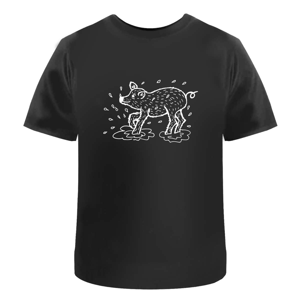 'Pig in Mud' Unisex Cotton T-Shirt - Graphic Tee / Short Sleeve Top for Men and Women (TA035895)