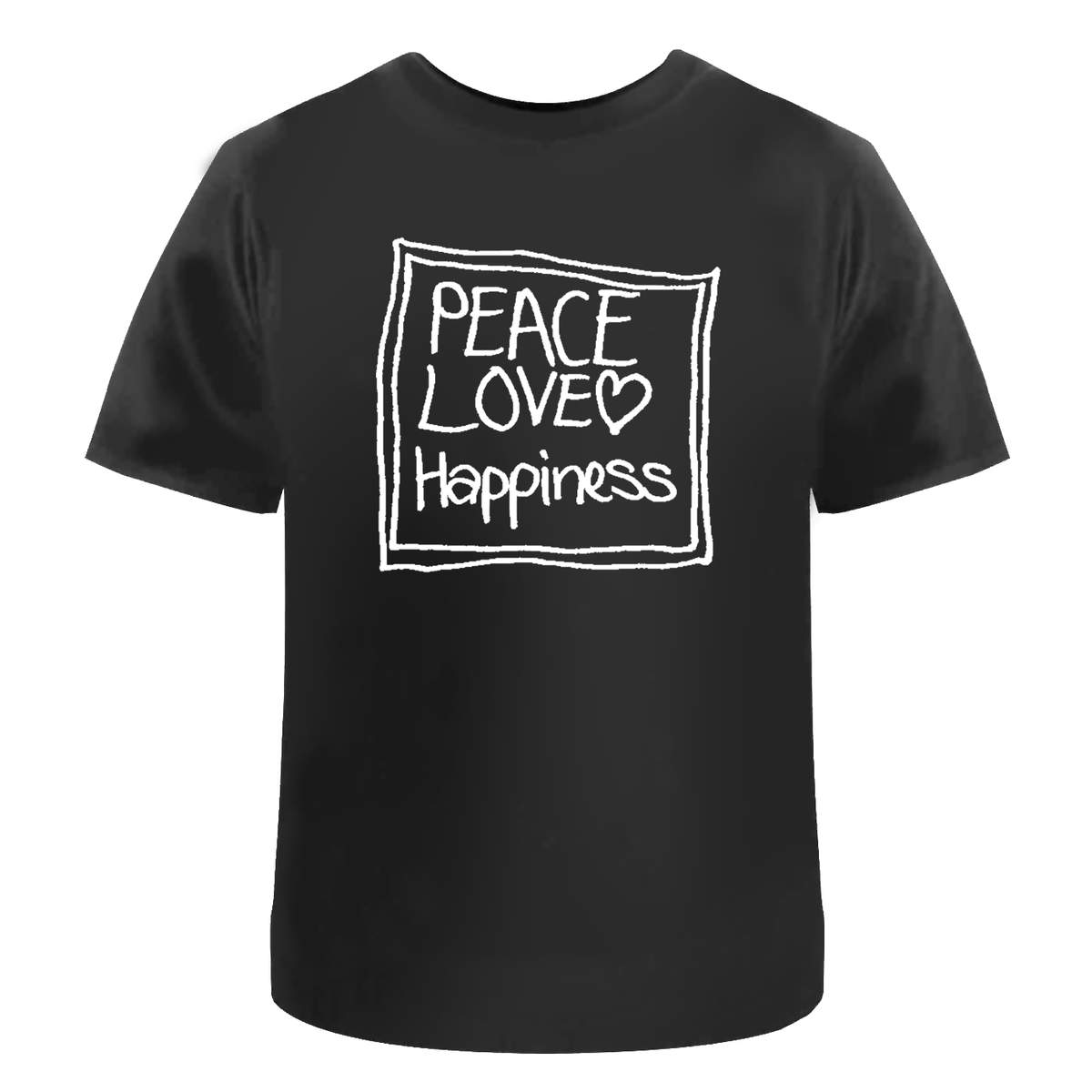 'Peace Love Happiness' Unisex Cotton T-Shirt - Graphic Tee / Short Sleeve Top for Men and Women (TA011324)