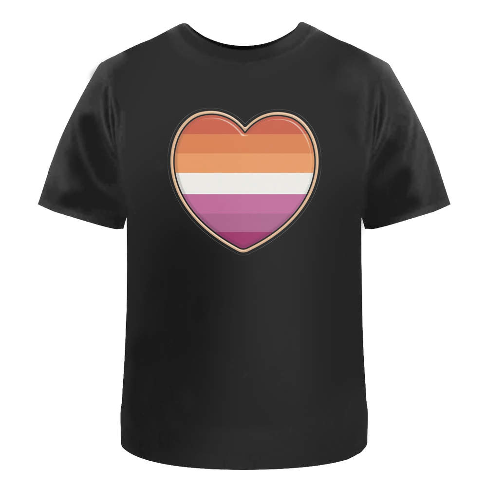 'Lesbian Pride Flag Heart' Unisex T-Shirt - 100% Cotton (S-XXL) (TA038221)