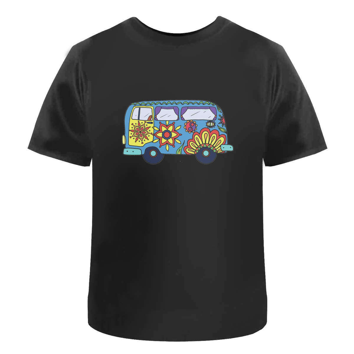 'Painted Hippy Camper Van' Unisex Cotton T-Shirt - Graphic Tee / Short Sleeve Top for Men and Women (TA038355)