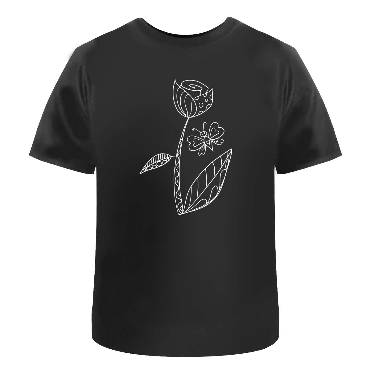 'Doodled Flower With Patterns' Unisex T-Shirt -  100% Cotton (S-XXL) (TA039514)