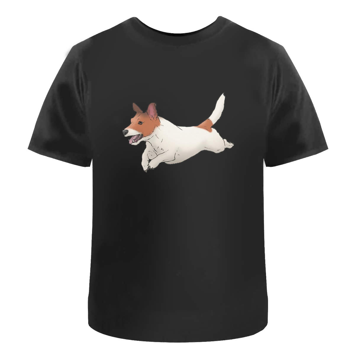 'Running Jack Russell Dog' Unisex Cotton T-Shirt - Graphic Tee / Short Sleeve Top for Men and Women (TA040530)