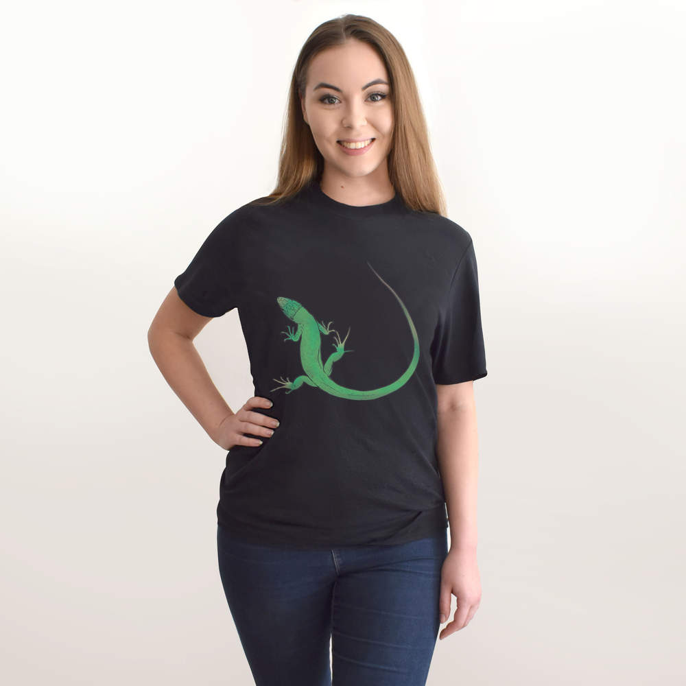 'Curled Green Lizard' Unisex T-Shirt - 100% Cotton (S-XXL) (TA042532) - Picture 8 of 15