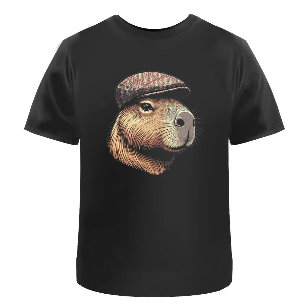 'Capybara Wearing A Cap' Unisex Cotton T-Shirt - Graphic Tee / Short Sleeve Top for Men and Women (TA048819)
