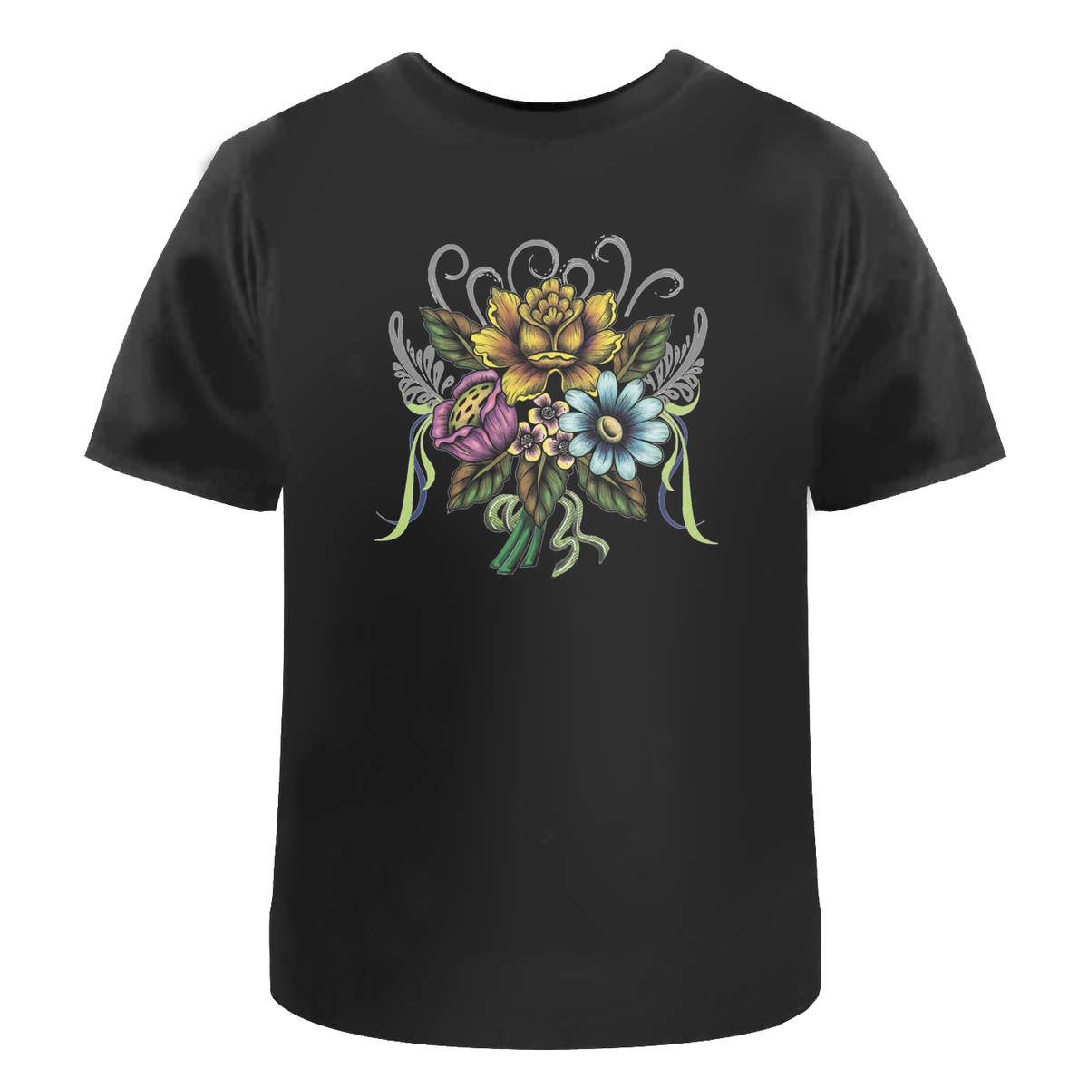 ‘Floral Fantasy Delight’ Unisex T-Shirt – 100% Cotton (S-XXL) (TA049055)