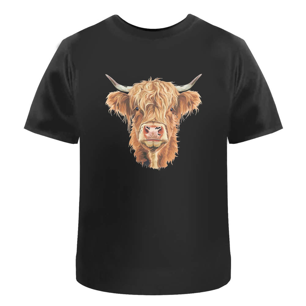 'Highland Cow Head' Unisex T-Shirt - 100% Cotton (S-XXL) (TA049468)