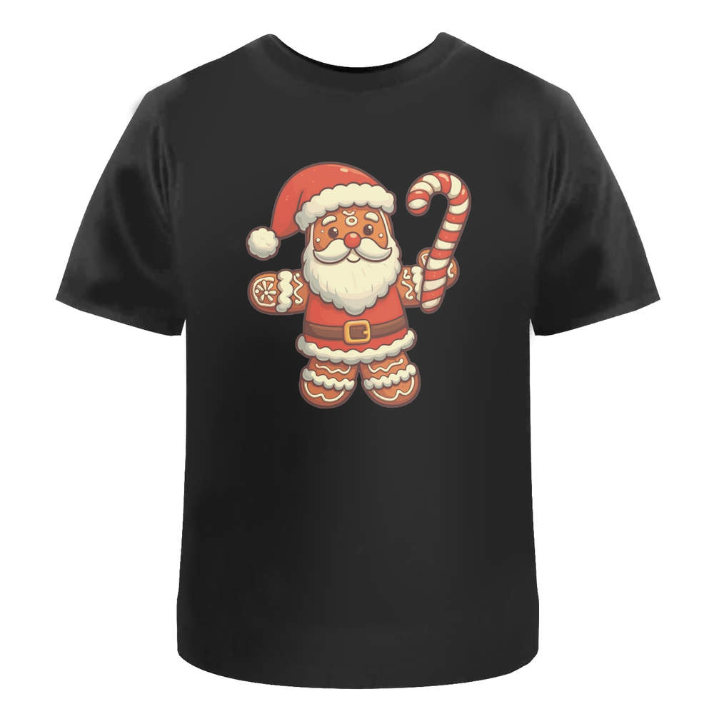 'Gingerbread Santa With Candy Cane' Unisex T-Shirt - 100% Cotton (S-XXL) (TA049600)