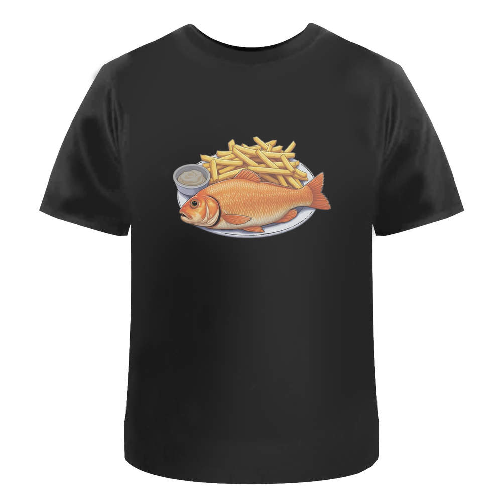 'Fish and Chips on Plate' Unisex T-Shirt - 100% Cotton (S-XXL) (TA051220)