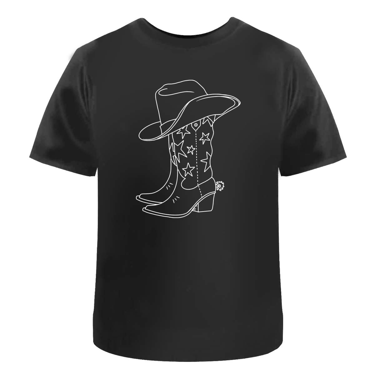 'Star Cowboy Boots & Hat' Unisex T-Shirt -  100 % Cotton, Black, S (TA00352144)
