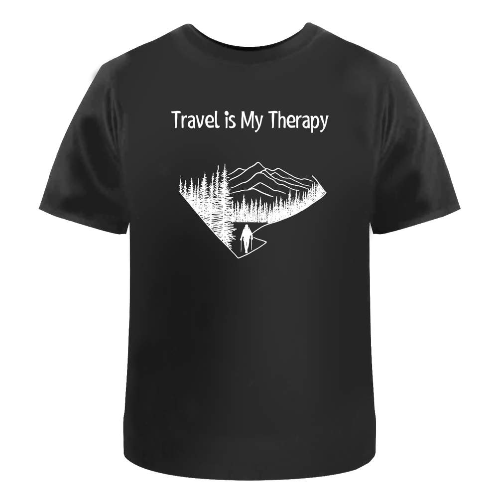 'Travel Is My Therapy' Unisex T-Shirt - 100% Cotton (S-XXL) (TA053333)