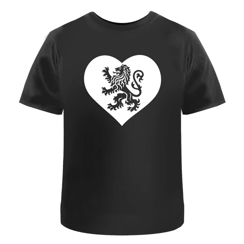 'Heraldic Lion Within Heart' Unisex T-Shirt - 100% Cotton (S-XXL) (TA053484)