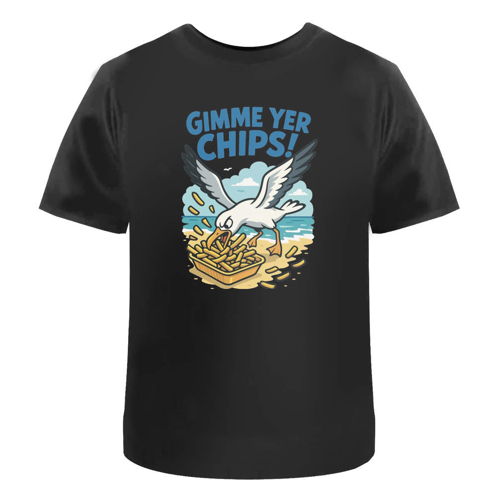 'Gimme Your Chips Seagull' Unisex T-Shirt - 100% Cotton (S-XXL) (TA054908) - Picture 6 of 15