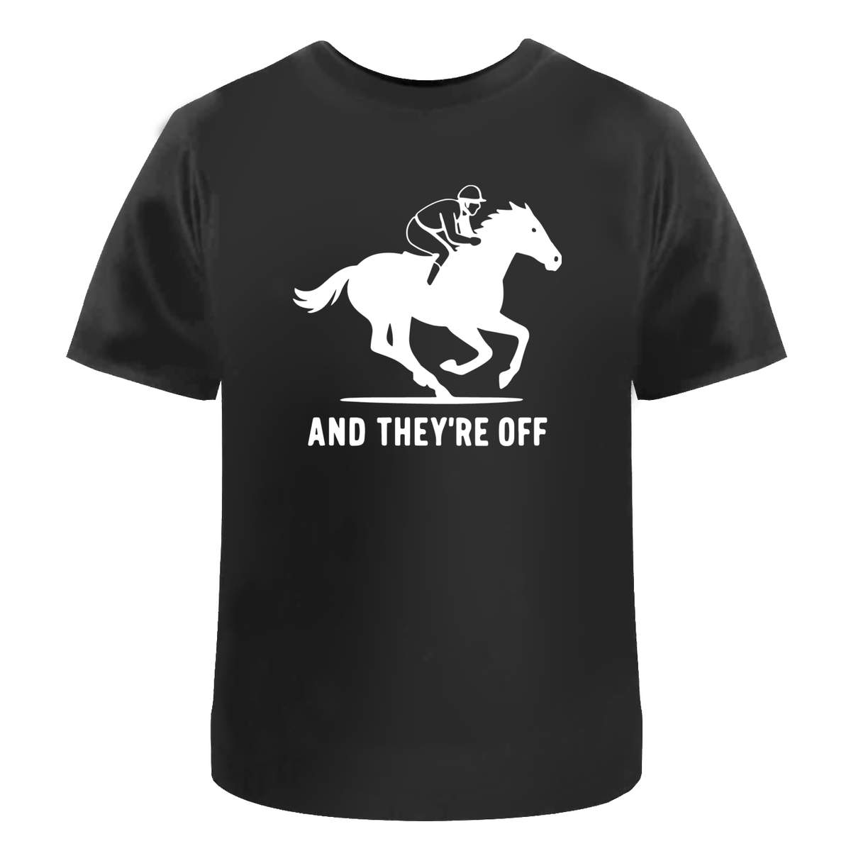 'And They're Off' Unisex Cotton T-Shirt - Graphic Tee / Short Sleeve Top for Men and Women (TA055241)