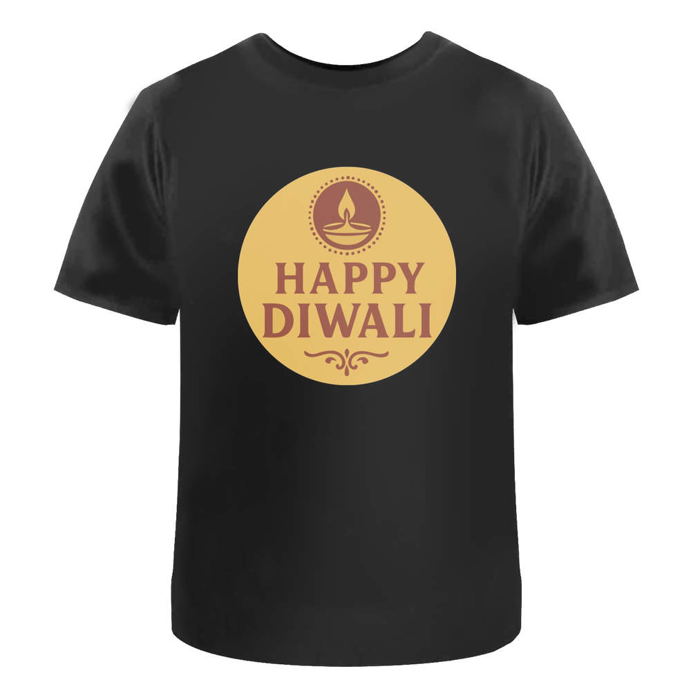 'Happy Diwali Emblem Design' Unisex T-Shirt - 100% Cotton (S-XXL) (TA055393)