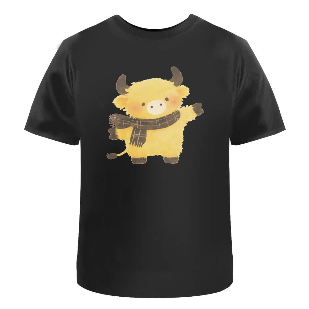 'Cute Highland Cow with Scarf' Unisex T-Shirt - 100% Cotton (S-XXL) (TA056144)