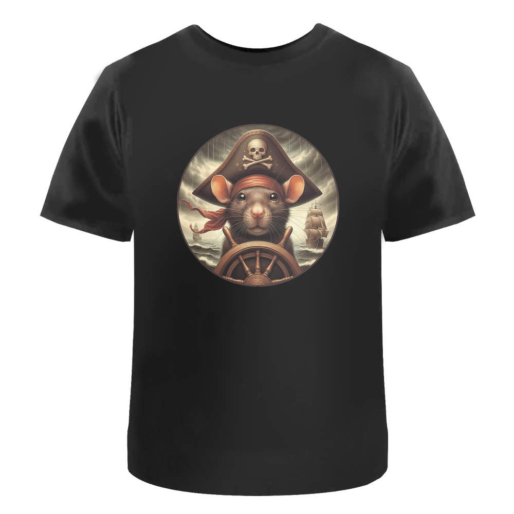 'Pirate Rat Steering Ship' Unisex T-Shirt - 100% Cotton (S-XXL) (TA057382)