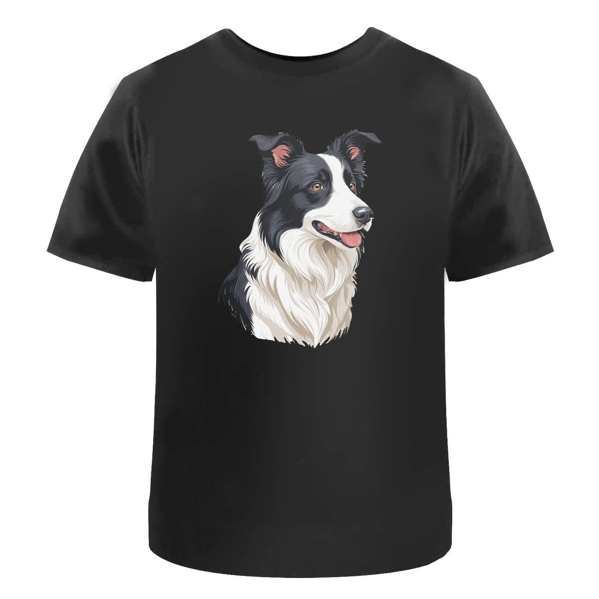 ‘Stylised Border Collie Portrait’ Unisex T-Shirt – 100% Cotton, S-XXL (TA059748)