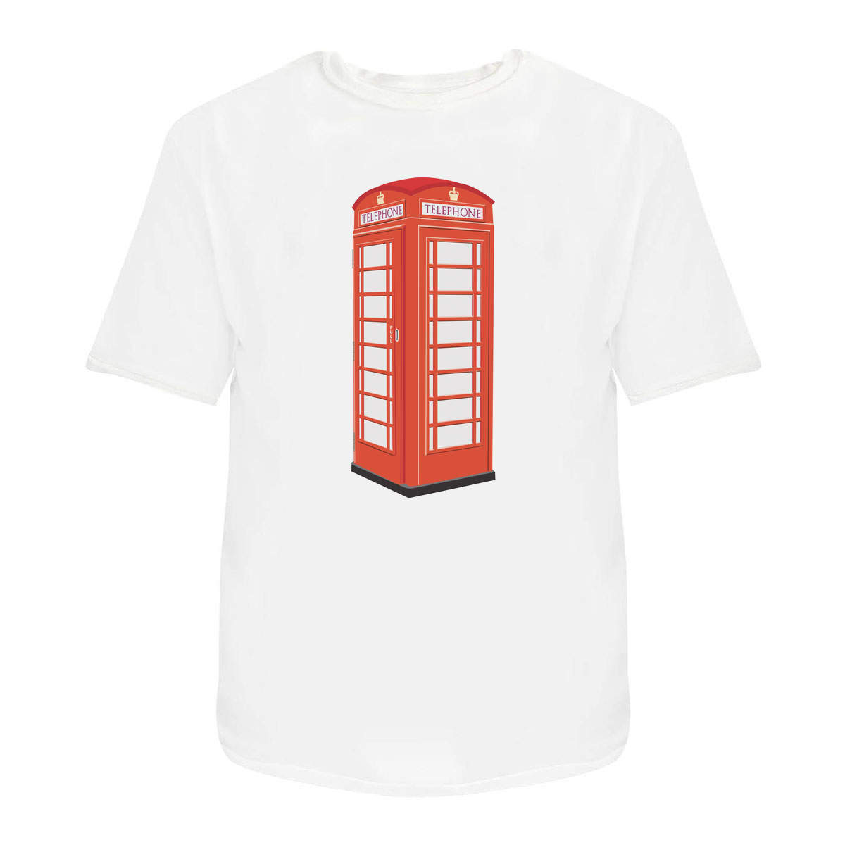 'Telephone Box' Unisex T-Shirt -  100 % Cotton, White, XL (TA00034788)