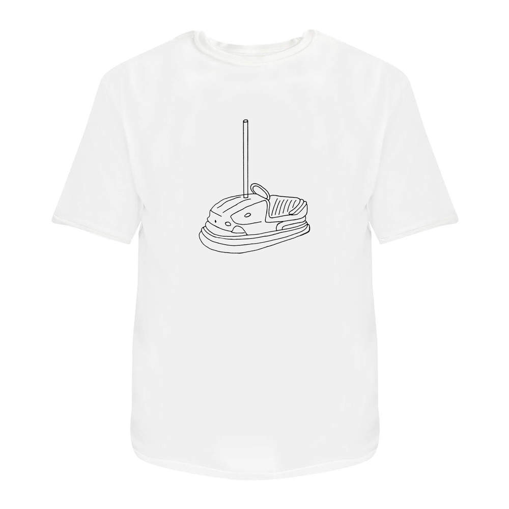 'Dodgem Car' Unisex T-Shirt - 100 % Cotton, White, XL (TA00034852)