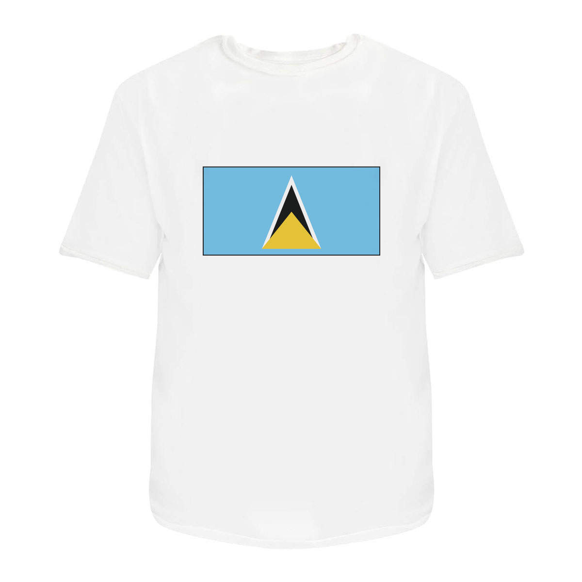 'Saint Lucia Flag' Unisex T-Shirt -  100 % Cotton, White, XL (TA00042180)