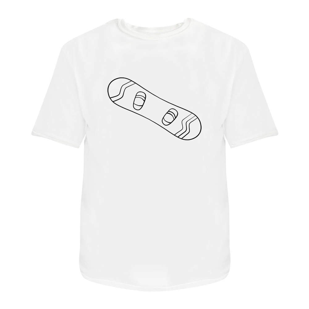 'Snowboard' Unisex T-Shirt - 100 % Cotton, White, XL (TA00043532)