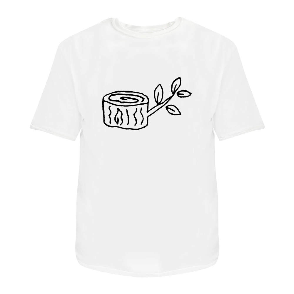 'Tree Stump' Unisex T-Shirt - 100 % Cotton, White, XL (TA00055248)