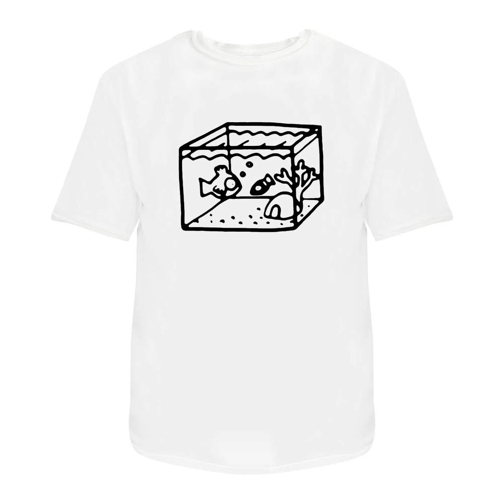 'Fish Tank' Unisex T-Shirt - 100 % Cotton, White, XL (TA00057768)