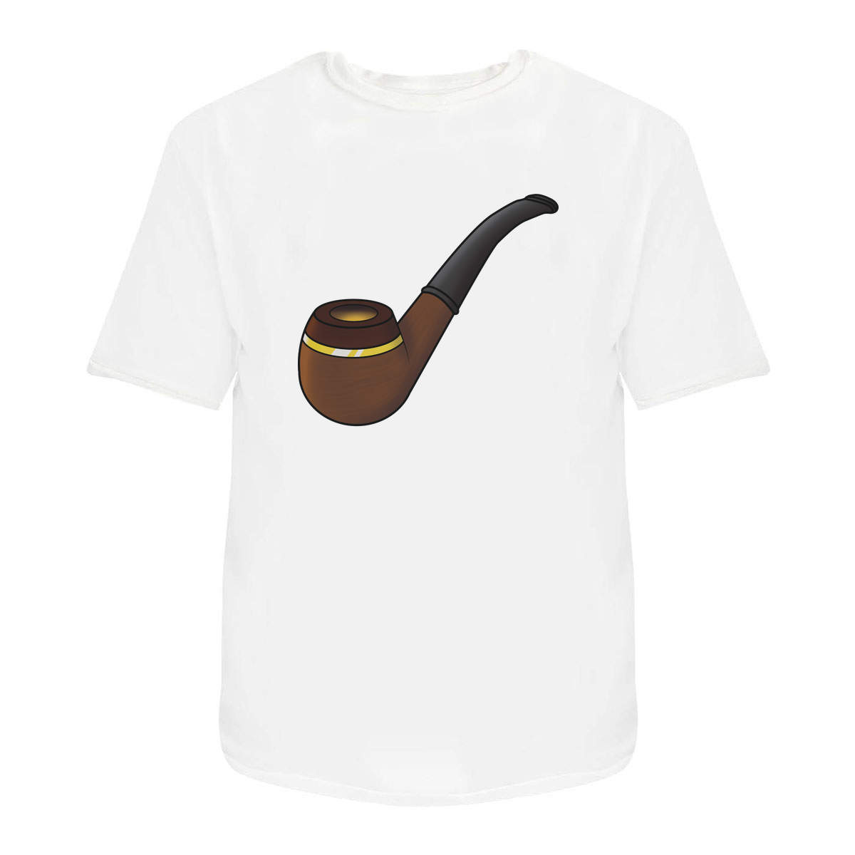 'Smoking Pipe' Unisex T-Shirt - White, XL - Graphic Tee, 100% Cotton Short Sleeve Top for Men and Women (TA00079256)