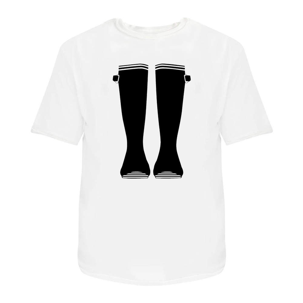 'Rubber Boots' Unisex T-Shirt - 100 % Cotton, White, XL (TA00197783)