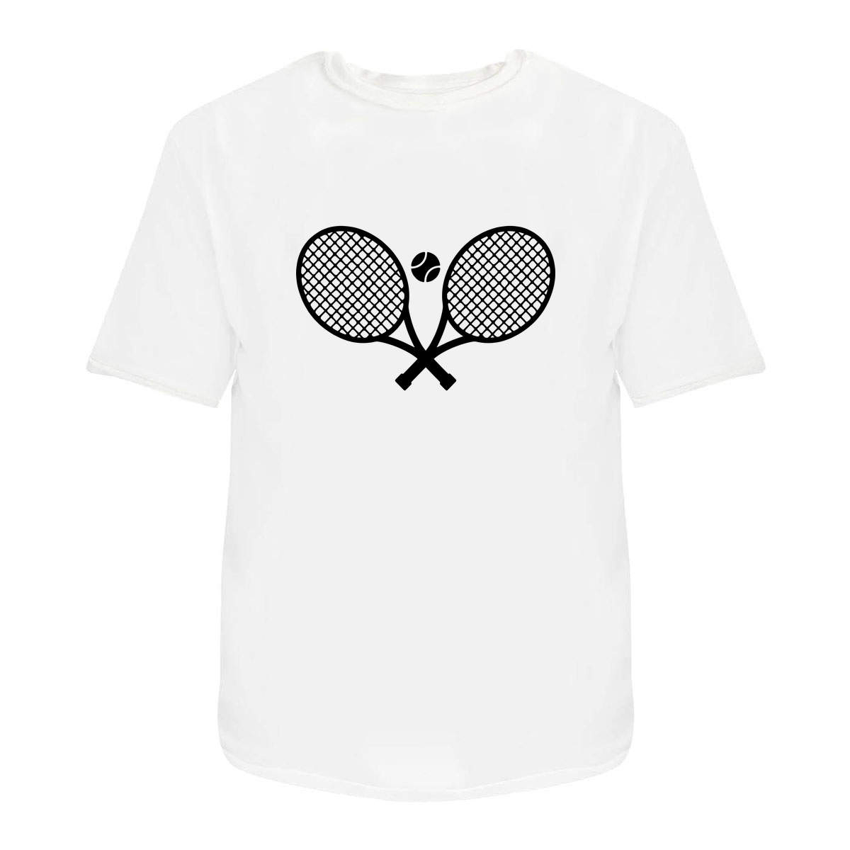 'Tennis Rackets And Ball' Unisex T-Shirt -  100 % Cotton, White, XL (TA00287151)