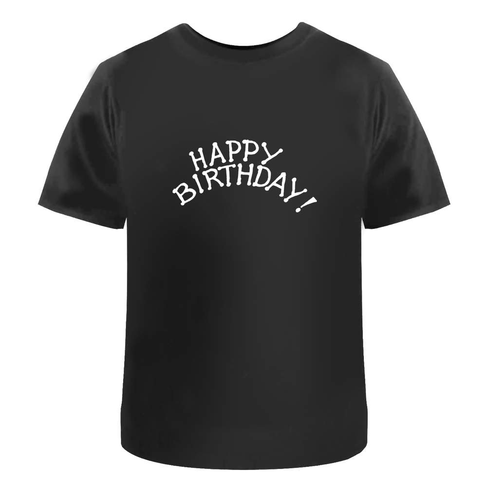 'Happy Birthday' Unisex T-Shirt - 100 % Cotton, Black, XL (TA00105996)