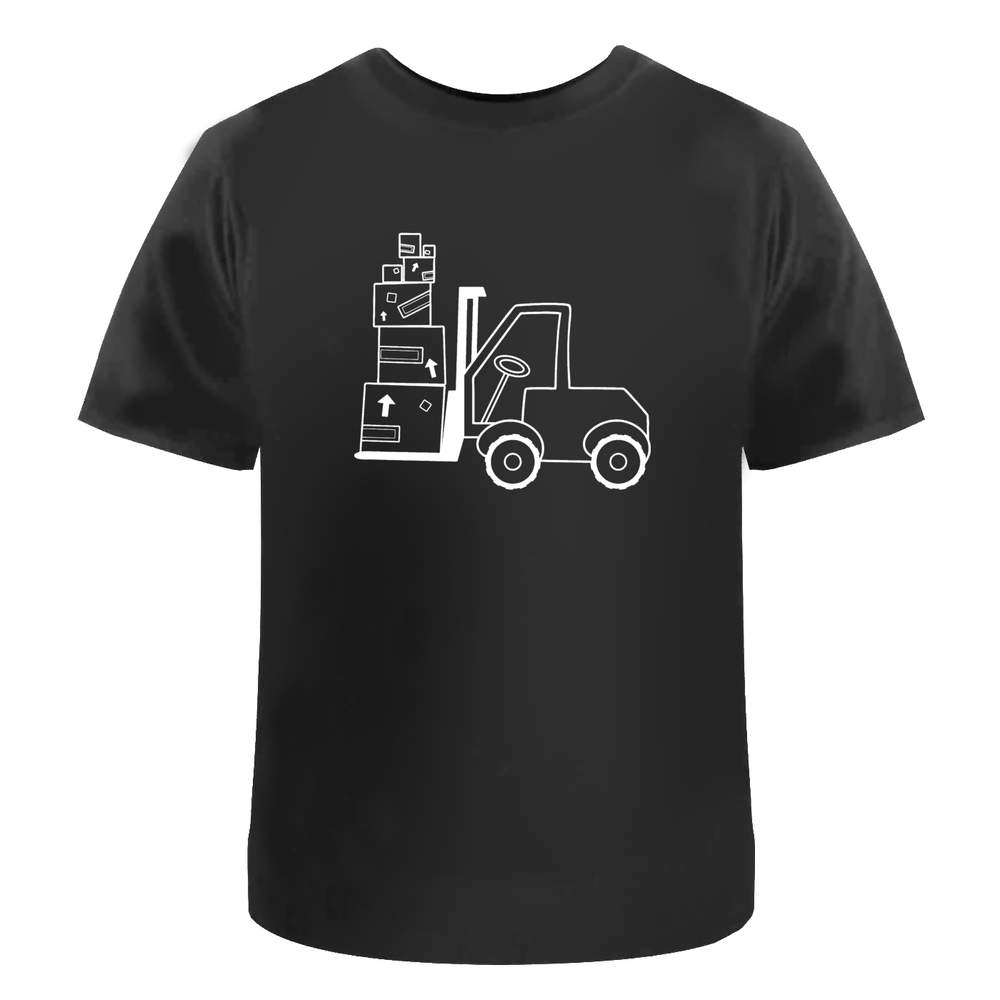 'Forklift Truck' Unisex T-Shirt - Warehouse Loader Industrial Equipment - 100 % Cotton, Black, XL (TA00119636)
