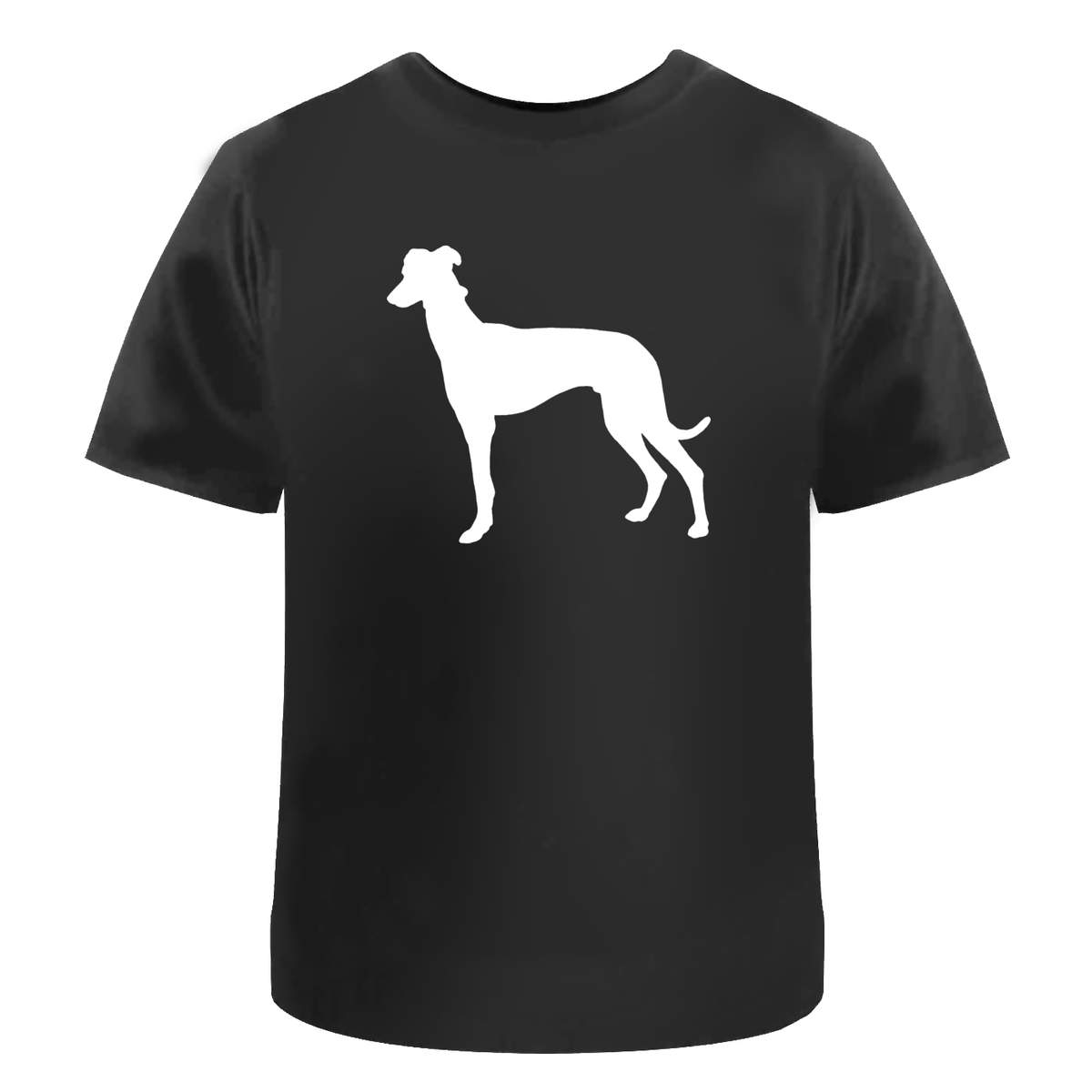 'Greyhound Silhouette' Unisex T-Shirt - Graceful Racing Sighthound Canine Outline - 100 % Cotton, Black, XL (TA00120760)