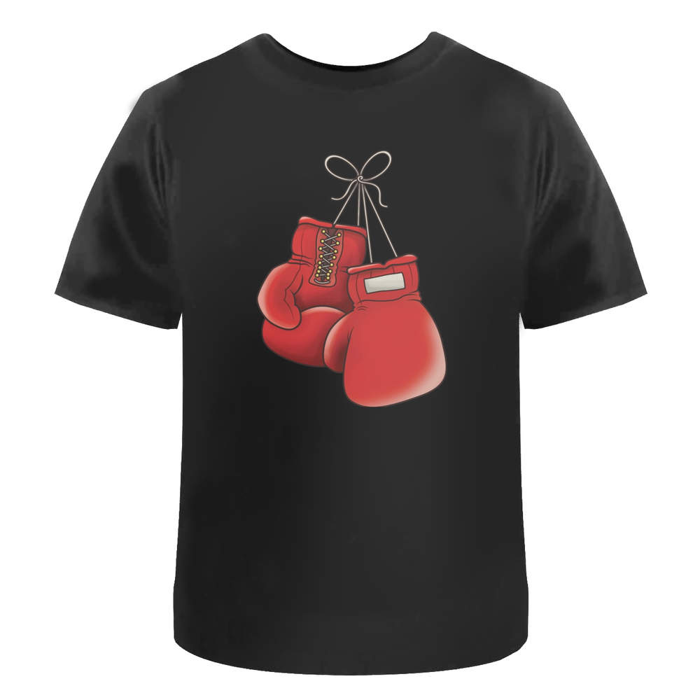 'Boxing Gloves' Unisex T-Shirt - Red Fight Sports Gear Hanging - 100 % Cotton, Black, XL (TA00129340)
