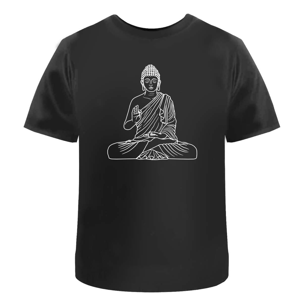 'Buddha Statue' Unisex T-Shirt -  100 % Cotton, Black, XL (TA00148120)