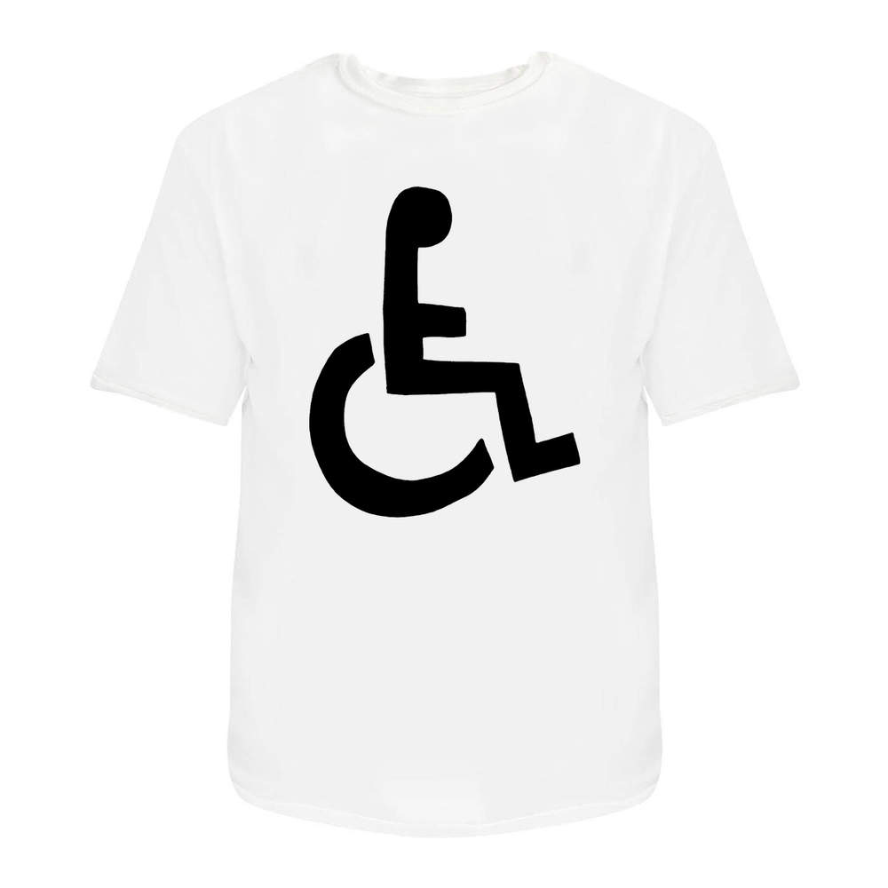 'Wheelchair Symbol' Unisex T-Shirt - 100 % Cotton, White, XXL (TA00230234)