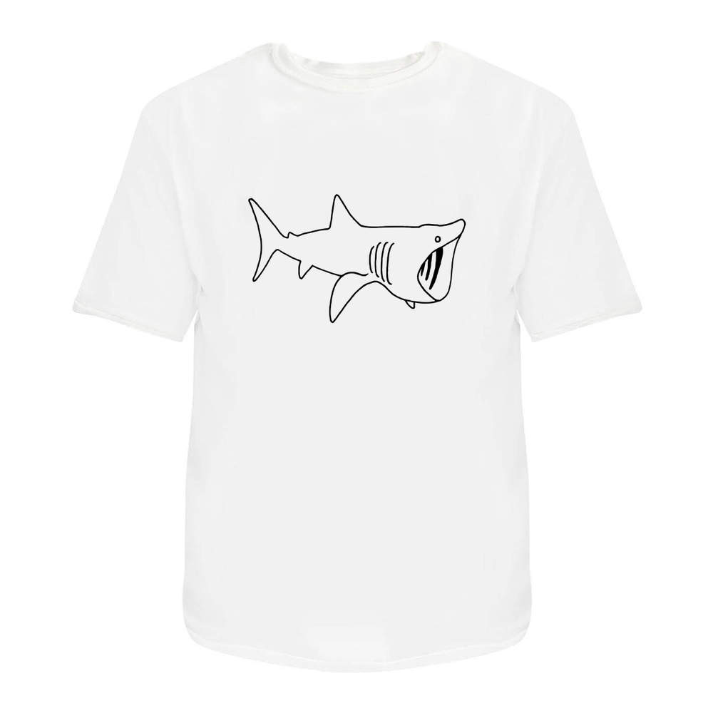 'Basking Shark' Unisex T-Shirt - 100 % Cotton, White, XXL (TA00232520)