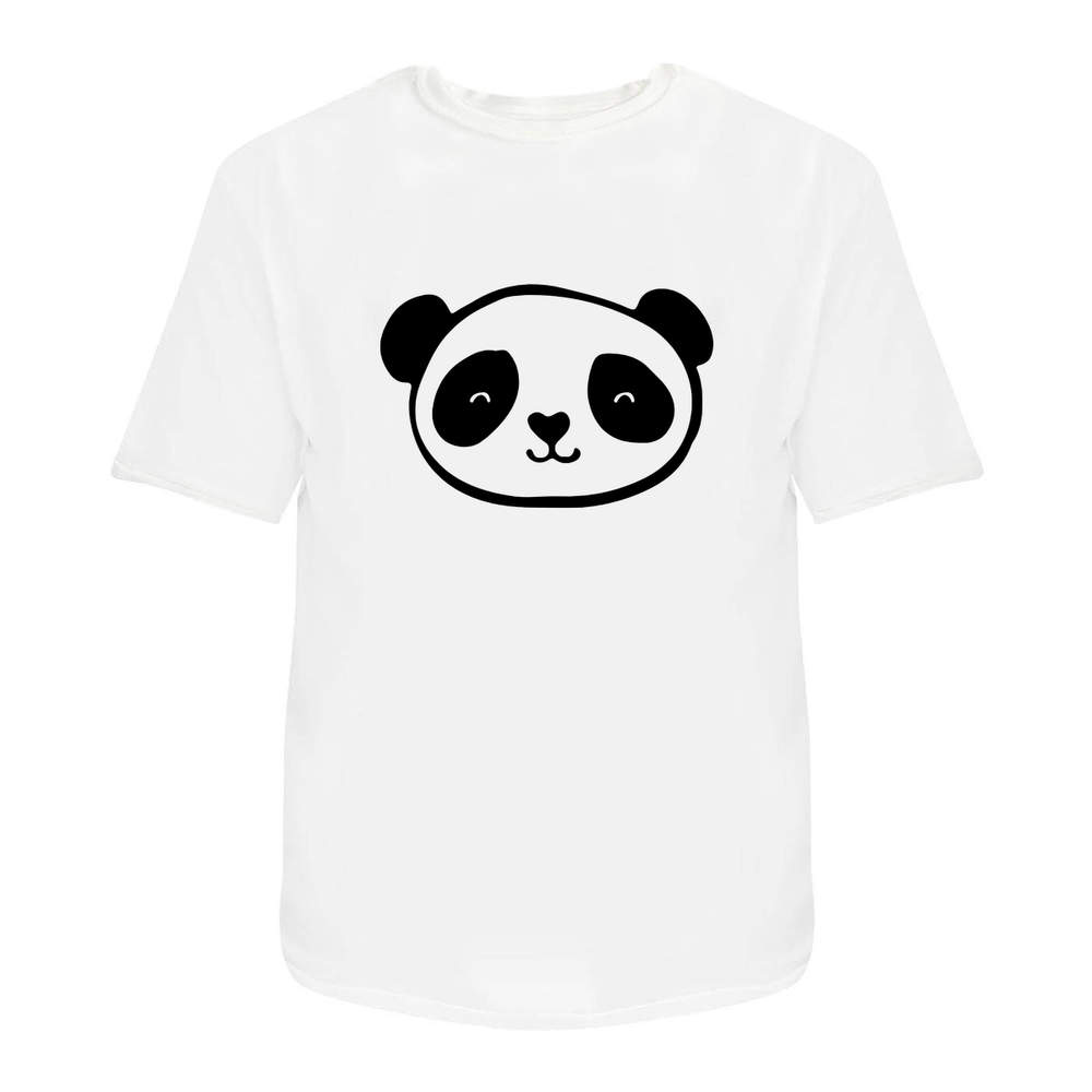'Panda Head' Unisex T-Shirt - 100 % Cotton, White, XXL (TA00234208)
