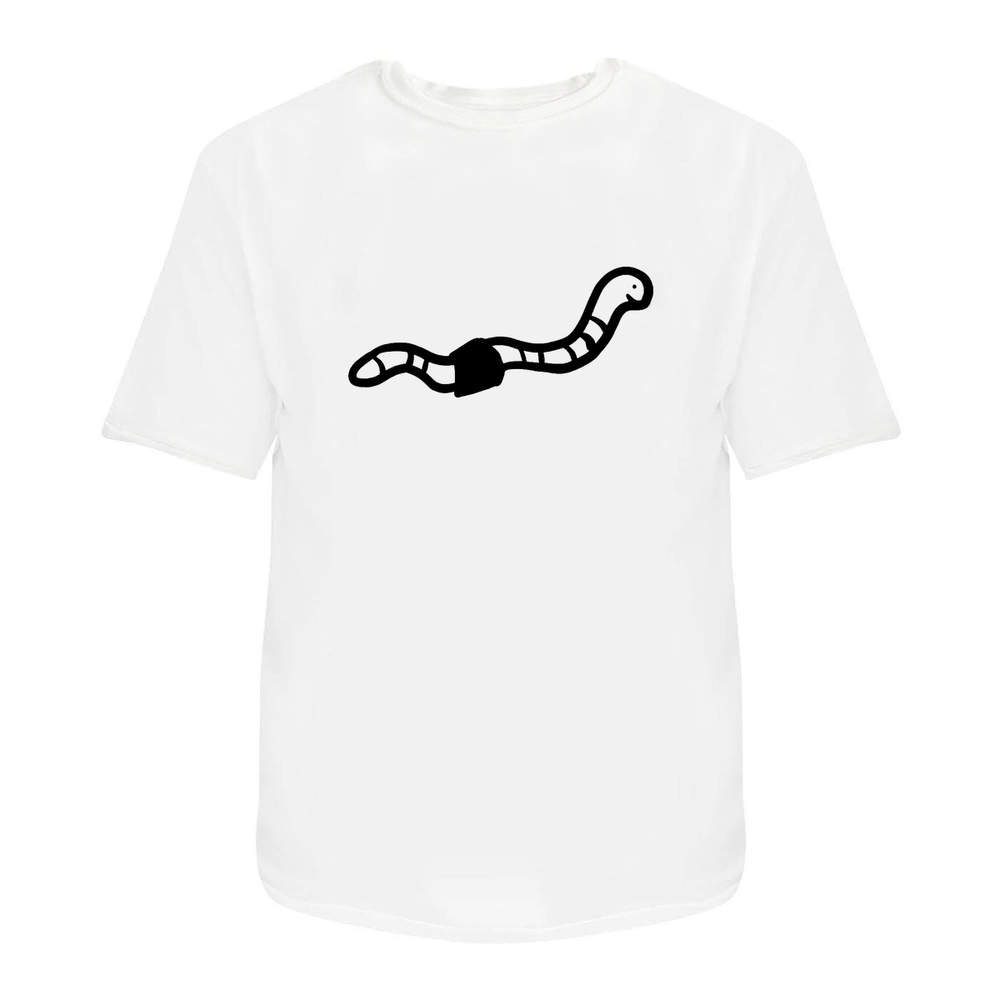 'Earth Worm' Unisex T-Shirt - 100 % Cotton, White, XXL (TA00235594)