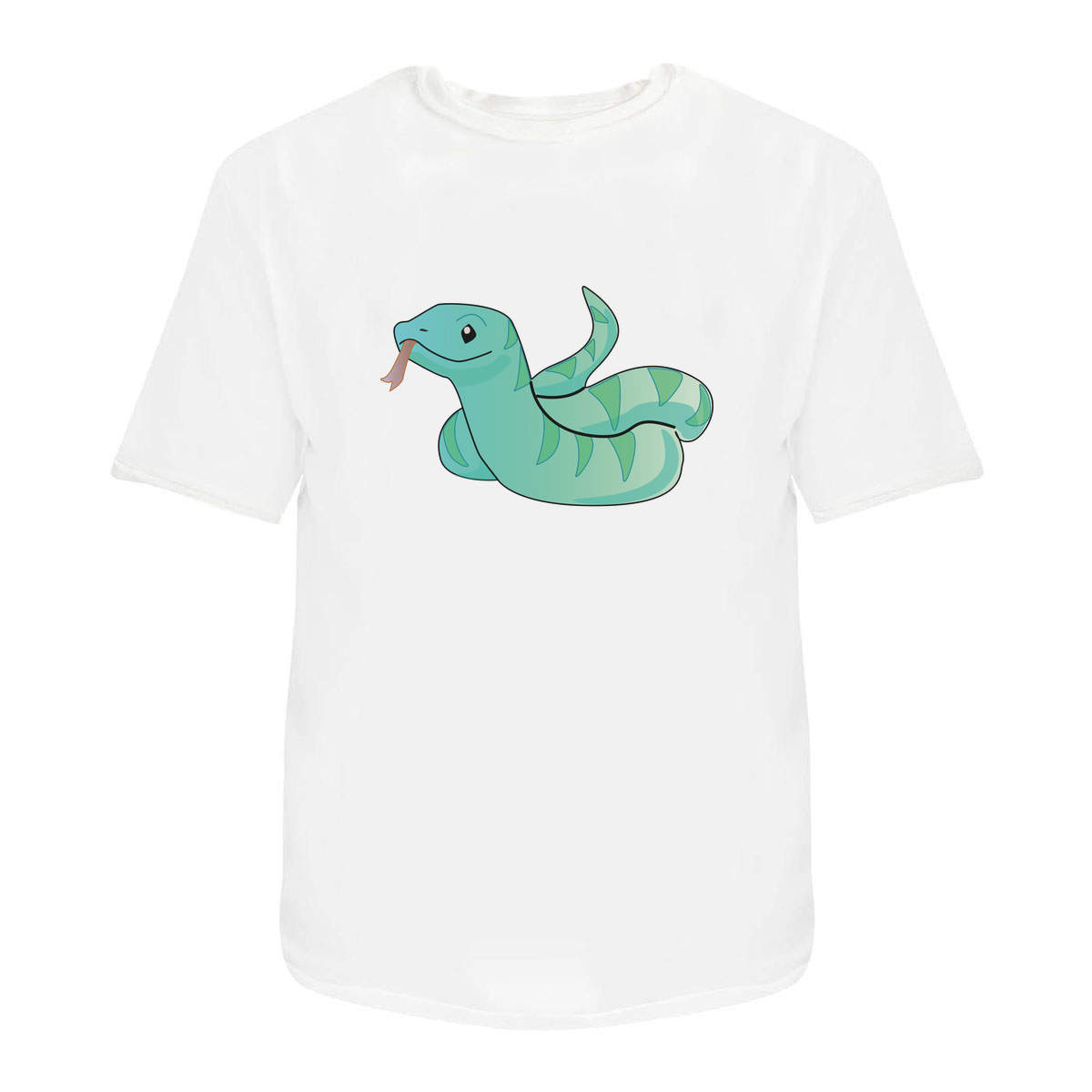 'Green Snake' Unisex T-Shirt - White, XXL - Graphic Tee, 100% Cotton Short Sleeve Top for Men and Women (TA00245015)