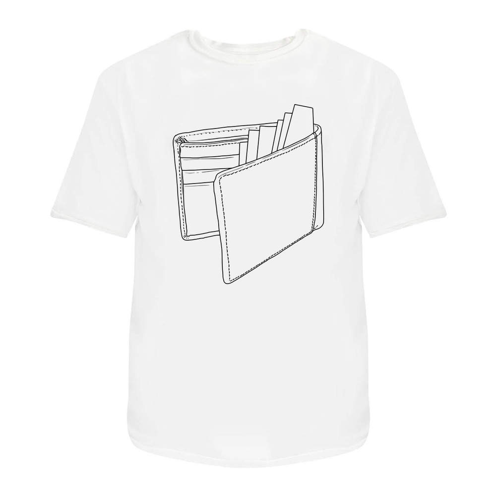 'Leather Wallet' Unisex T-Shirt - 100 % Cotton, White, XXL (TA00259776)