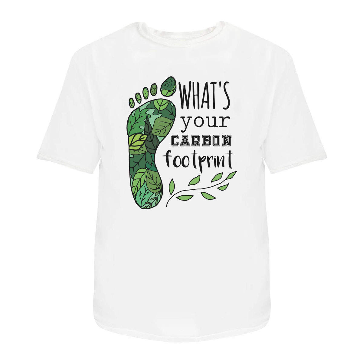 'What's Your Carbon Footprint' Unisex T-Shirt -  100 % Cotton, White, XXL (TA00281482)