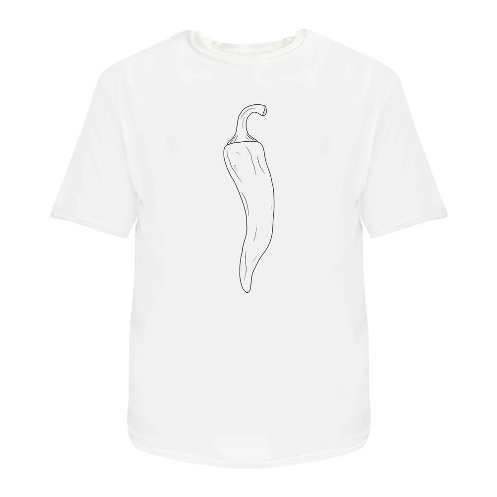 'Spicy Chilli Pepper' Unisex T-Shirt - 100 % Cotton, White, XXL (TA00371482)