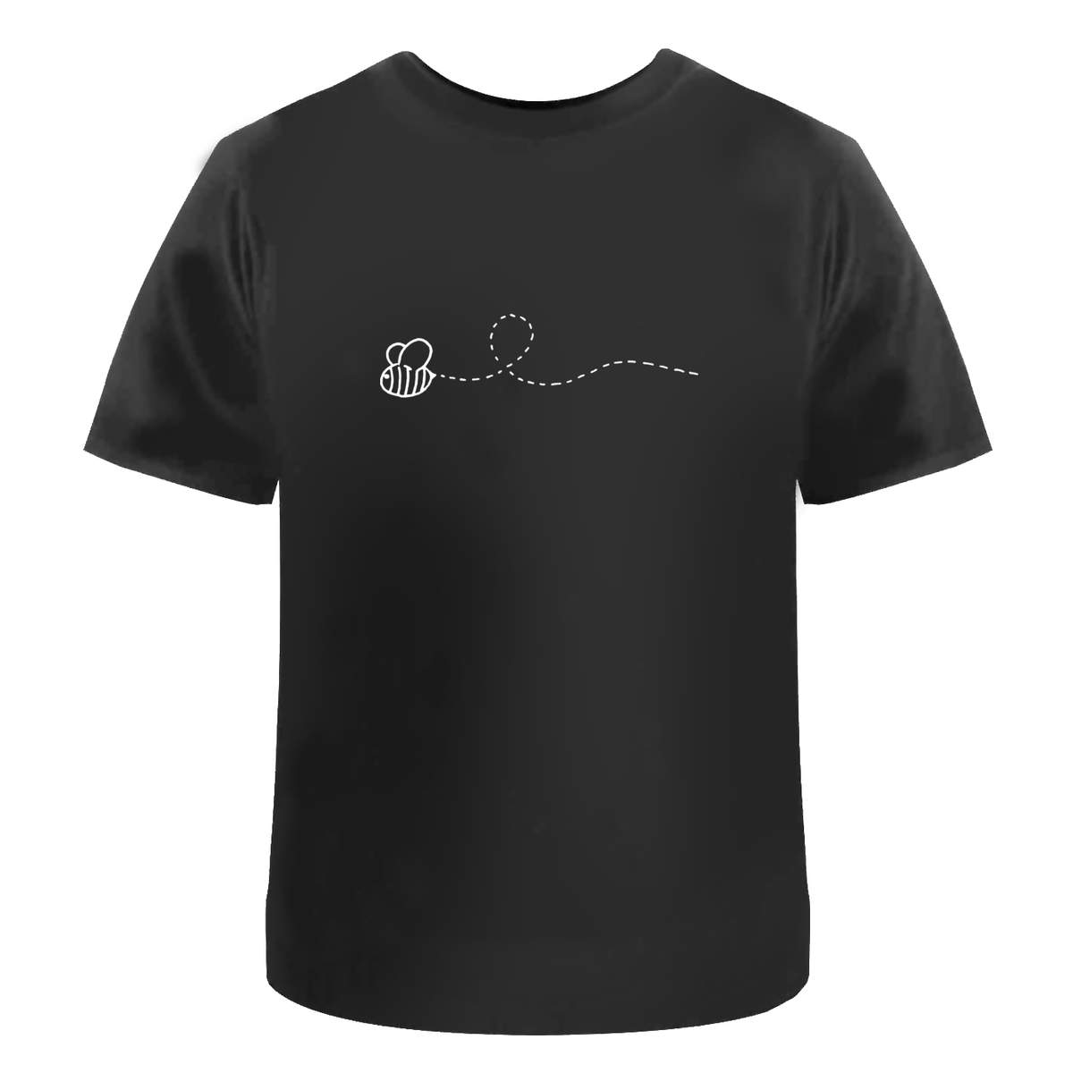 'Bumble Bee' Unisex T-Shirt - Cute Flying Insect Dotted Path - 100 % Cotton, Black, XXL (TA00234457)